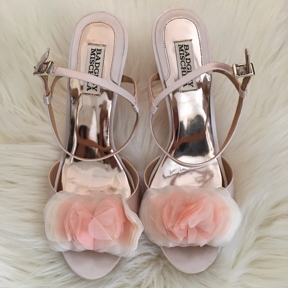 Badgley Mischka blush shoes